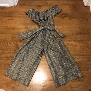 Iris $ Ivy black and gold jumpsuit size 7